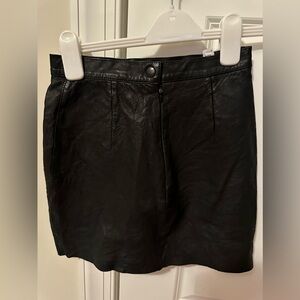 American Apparel Black leather mini skirt size small 100 percent leather